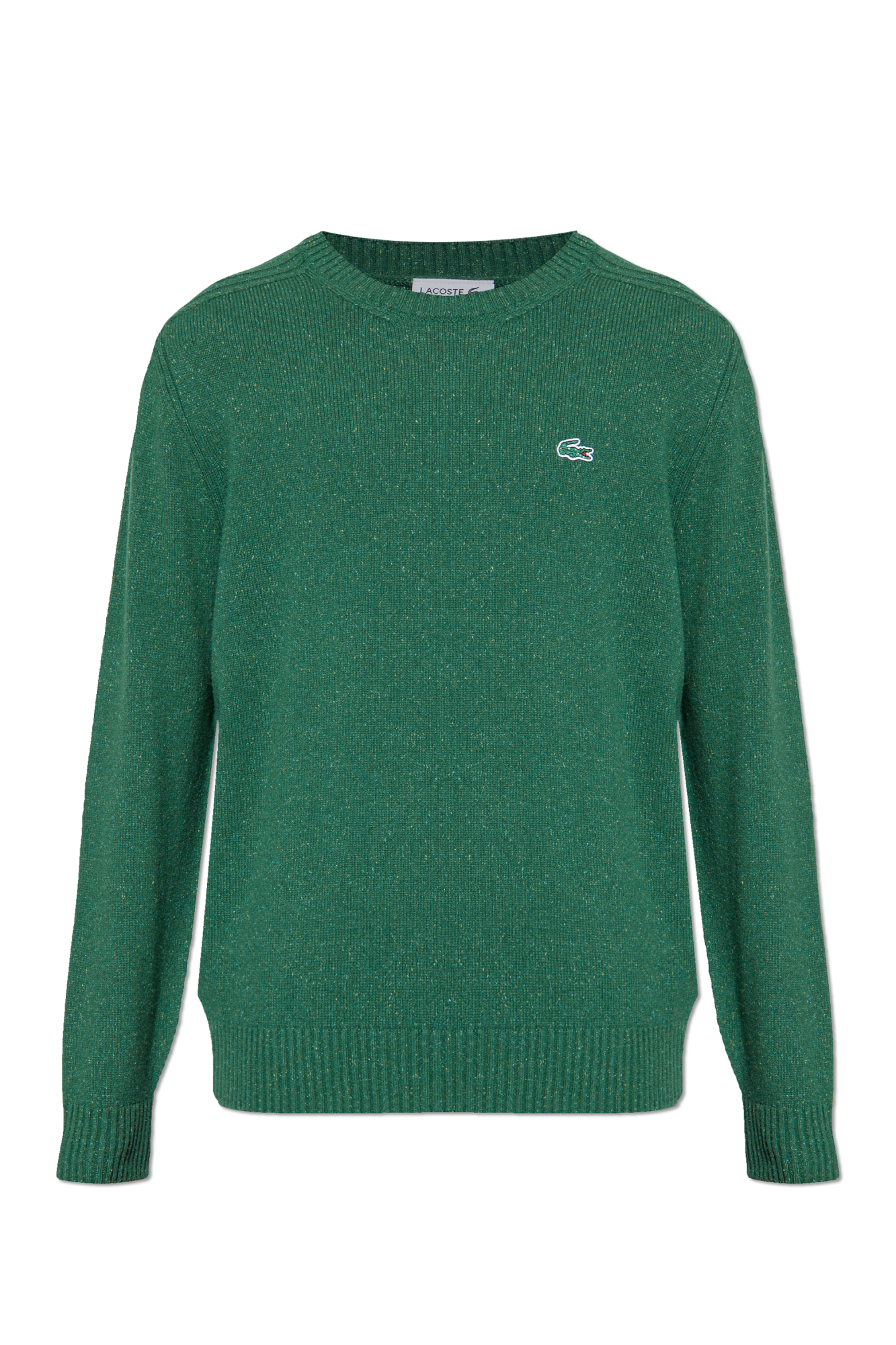 【今だけお買い得！】LACOSTE Knit Sweater(green) Lacoste CARDED WOOL CREW NECK SWEATER Green Mens Pullover